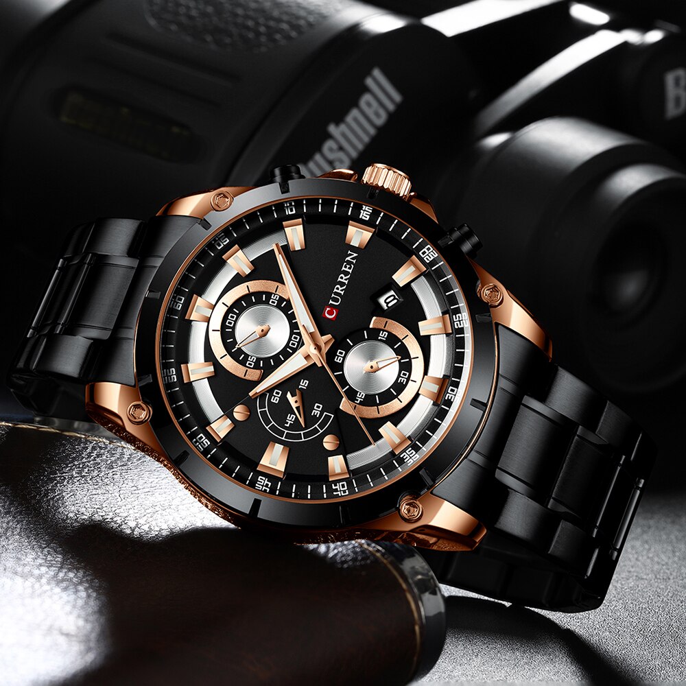 Curren black gold online watch