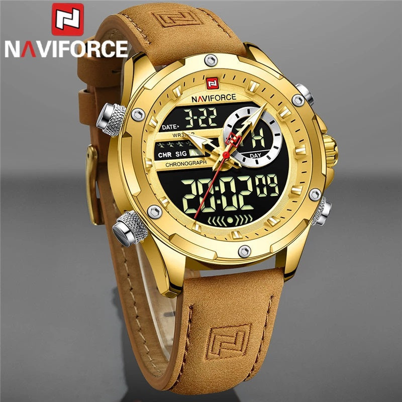 Naviforce 9208 Gold Statement Watches