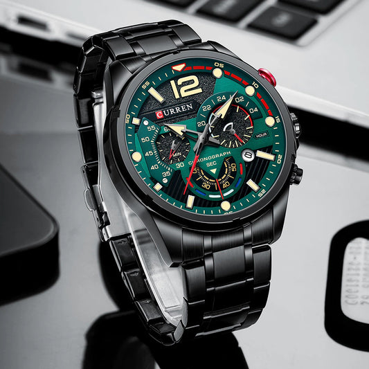 Curren 8395 Chronograph Black Green