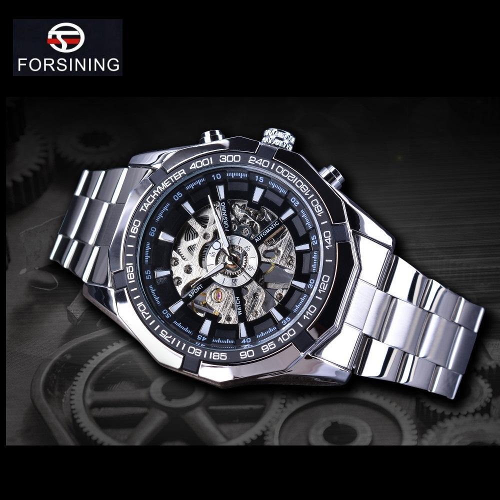 Amazon.com: FORSINING Square Luxury Retro Mechanical Watch for Men,  Gorgeous Hollow Skeleton Self-Wind Carved Automatic Watches Vintage Leather  Strap Wristwatch : Clothing, Shoes & Jewelry